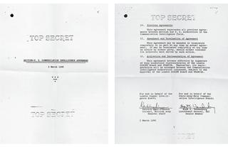 The secret UKUSA Agreement enacted on 5 March 1946 by the United Kingdom and the United States was made public in 2010