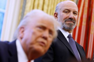 U.S. President Donald Trump, alongside Howard Lutnick, his nominee for Commerce Secretary, speaks to reporters in the Oval Office of the White House on February 03, 2025 in Washington, DC. After signing a series of executive orders and proclamations, Trump spoke to reporters about a range of topics including recent negotiations with Mexico on tarriffs. (Photo by Anna Moneymaker/Getty Images)