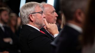 Kevin Rudd and Paul Keating watching on at the Labor Party conference.