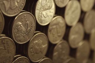 wall of Australian $2 coins