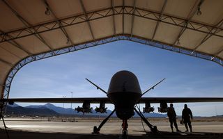 n MQ-9 Reaper remotely piloted aircraft (RPA) is prepared for a training mission at Creech Air Force Base on November 17, 2015 in Indian Springs, Nevada. The Pentagon has plans to expand combat air patrols flights by remotely piloted aircraft by as much as 50 percent over the next few years to meet an increased need for surveillance, reconnaissance and lethal airstrikes in more areas around the world.