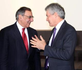 US Defense Secretary Leon E Panetta with Australian Defence Minister Stephen Smith