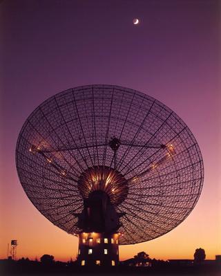 CSIRO’s Parkes radio telescope in 1969, around the time of the Apollo 11 Moon landing