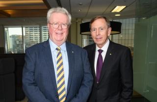 Stephen Loosley with General David Petraeus in Sydney, August 2019
