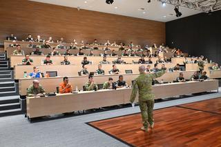 Exercise Director Captain Pietro Ruggeri provides instruction to members of the Australian Defence Force, Indonesian National Armed Forces and Marine Rotational Force - Darwin as part of Exercise Crocodile Response 2022, a trilateral Humanitarian Assistance and Disaster Relief activity in Darwin