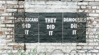 Graffiti depicting political polarisation