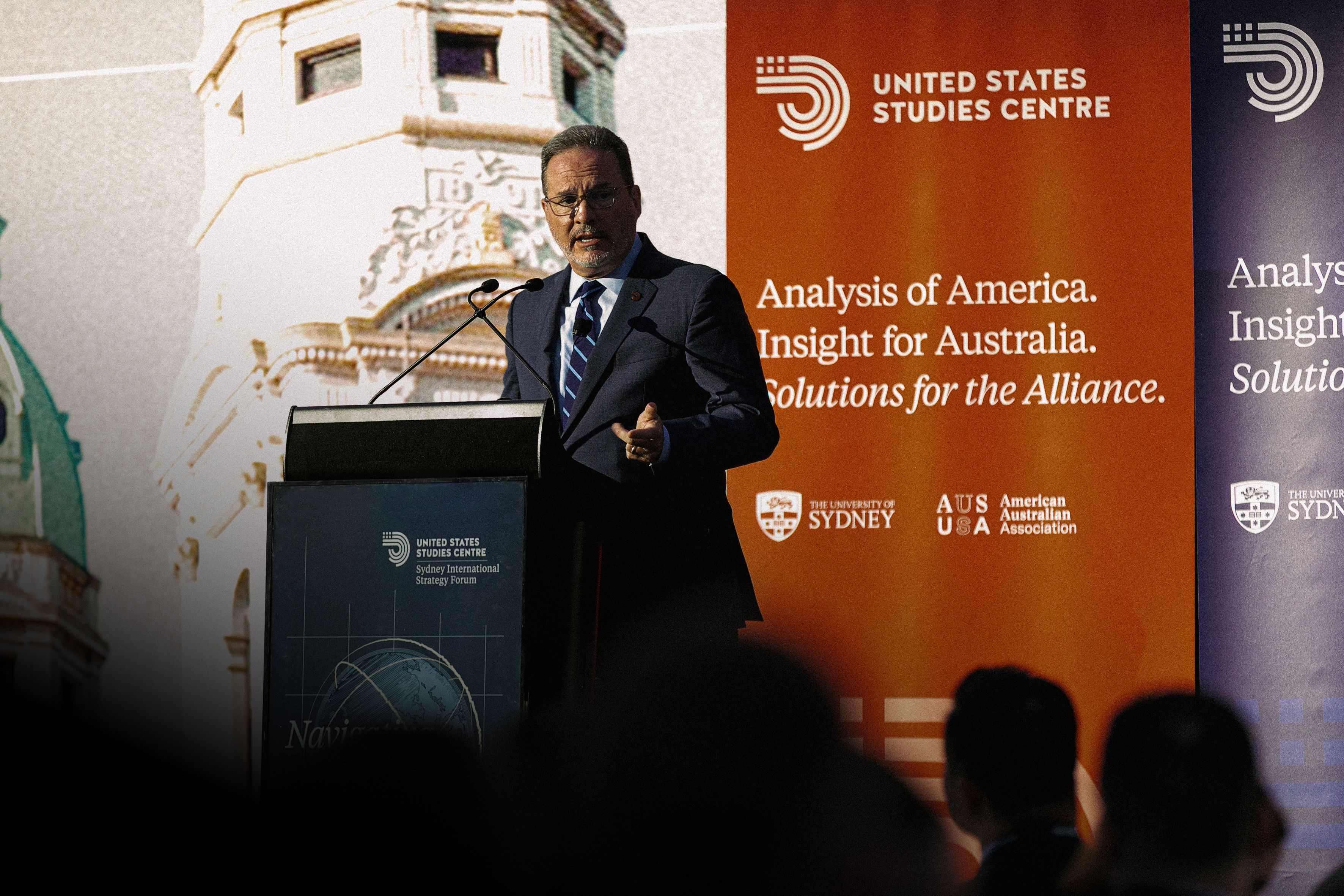 Dr Michael Green speaking at the lectern