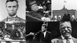 Abraham Lincoln, Franklin D. Roosevelt, Ronald Reagan, Theodore Roosevelt, John F. Kennedy, Woodrow Wilson