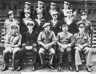Members of the Special Operations Australia team who successfully executed a maritime raid on shipping in Japanese-occupied Singapore harbour in 1943. Disguised as Malay fishermen, the joint Navy-Army team clandestinely attacked using a modified Japanese fishing boat (MV Krait). Seven ships were sunk or badly damaged 