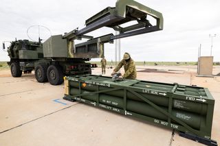 The first Australian-manufactured Guided Multiple Launch Rocket System missiles are test fired at the Woomera Test Range in South Australia, 9 April 2026