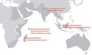 Figure 2. Map of fusion centres in the Indian Ocean region