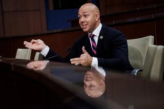 Brian Mast speaks during a House Committee on Foreign Affairs hearing on Capitol Hill on January 11, 2024