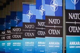 NATO Summit banners during the 2026 Ankara Summit in Ankara, Turkiye, on July 7th, 2026. (Photo by Beata Zawrzel/NurPhoto via Getty Images)