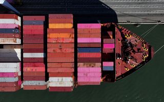 A shipping container from above.