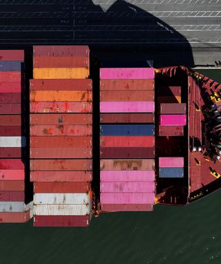 A shipping container from above.