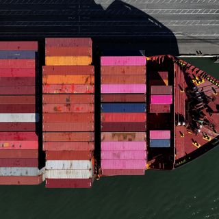A shipping container from above.