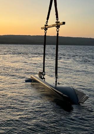 A prototype of the Ghost Shark autonomous undersea vehicle (AUV), a capability project jointly developed and funded by the Australian Department of Defence and Anduril Australia.