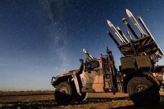 An Australian Army Hawkei High Mobility Launcher loaded with AIM120 AMRAAM training rounds during Exercise Talisman Sabre 2025