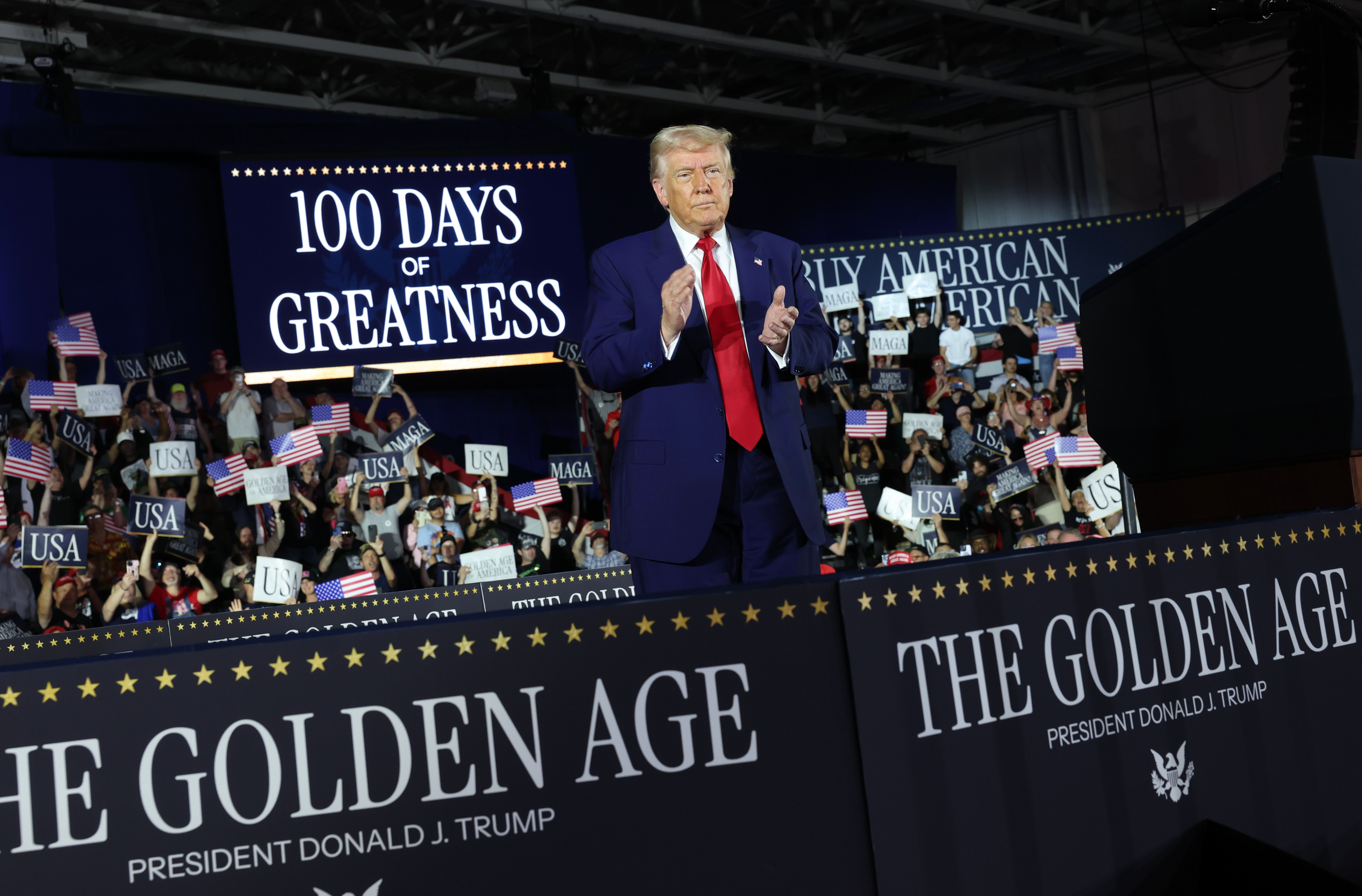 President Trump celebrating 100 days in office