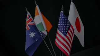 The flags of the Quad nations: Australia, India, Japan and the United States