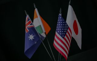 The flags of the Quad nations: Australia, India, Japan and the United States