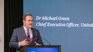 Dr Michael Green speaking at a conference