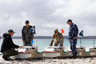 The SWARMS Sea Robotics unmanned vehicle capability is tested at HMAS Creswell. 