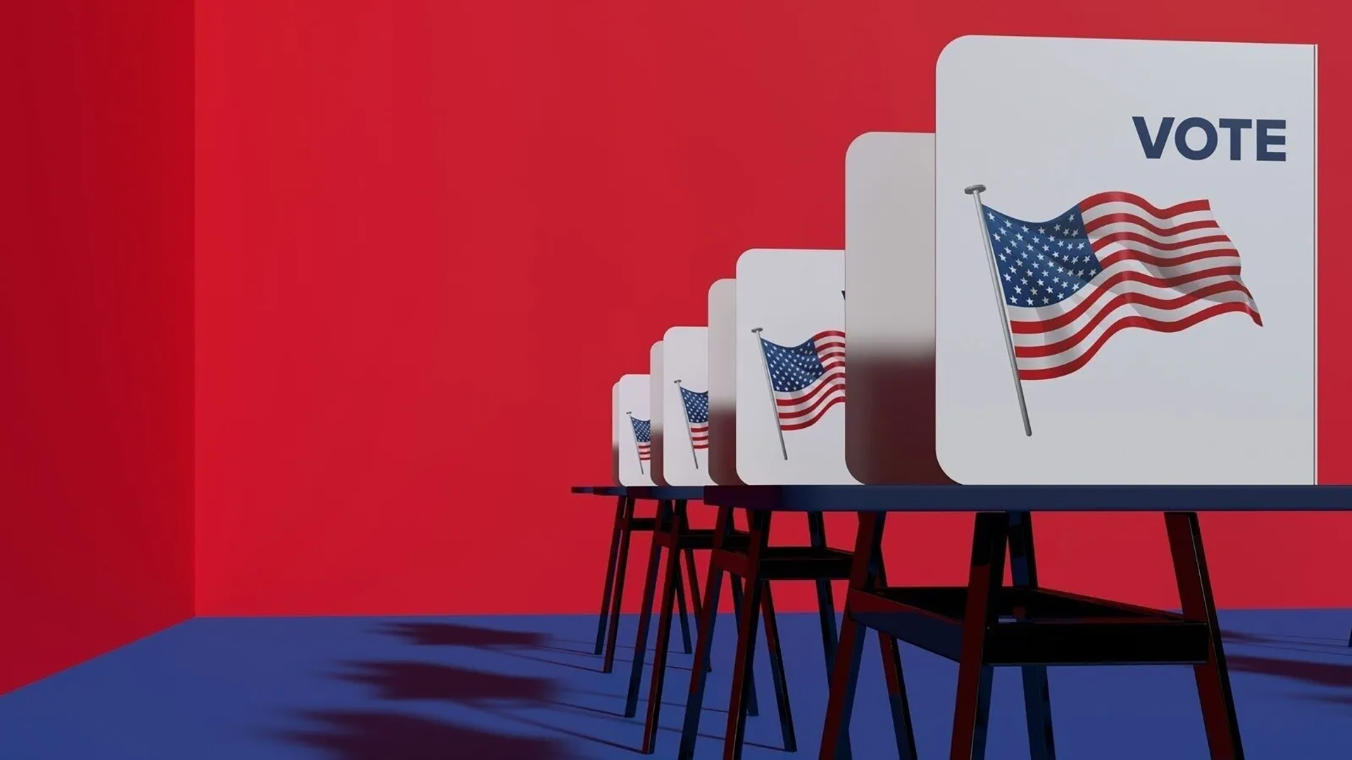 Illustration of voting booths