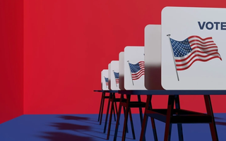 Illustration of voting booths