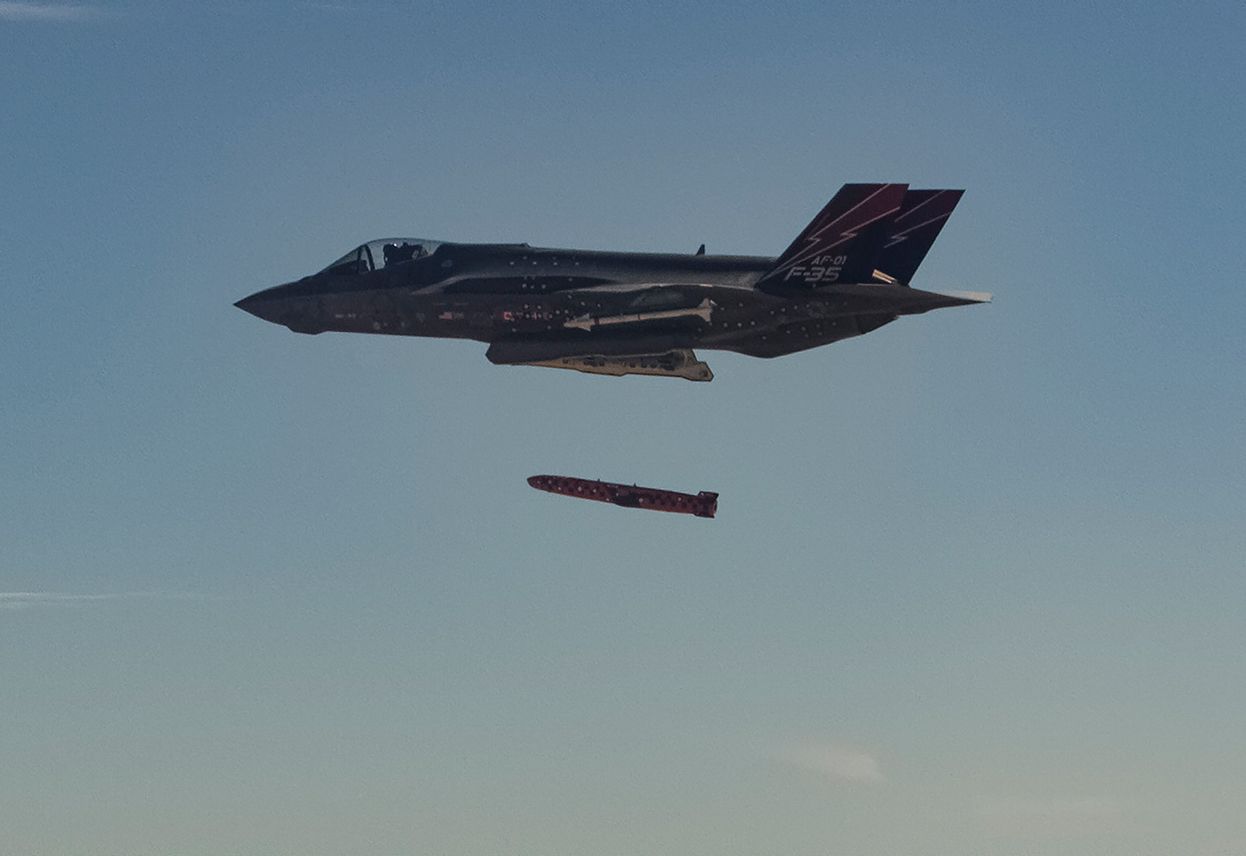 Test fire of a development Joint Strike Missile on the US Air Force’s F-35 Joint Strike Fighter. Image provided by Kongsberg Defence Australia, used by Defence with permission