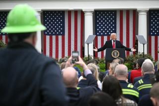 US President Donald Trump delivers remarks on reciprocal tariffs during an event in the Rose Garden entitled "Make America Wealthy Again" at the White House in Washington, DC, on 2 April 2025