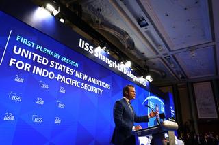US Secretary of Defense Pete Hegseth speaks during the 22nd IISS Shangri-La Dialogue in Singapore, May 2025.
