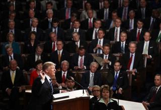 Donald Trump addresses Congress.