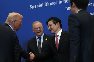 South Korean President Lee Jae Myung, US President Donald Trump and Australian Prime Minister Anthony Albanese