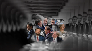 A collage photo of key figures within the Trump administration.