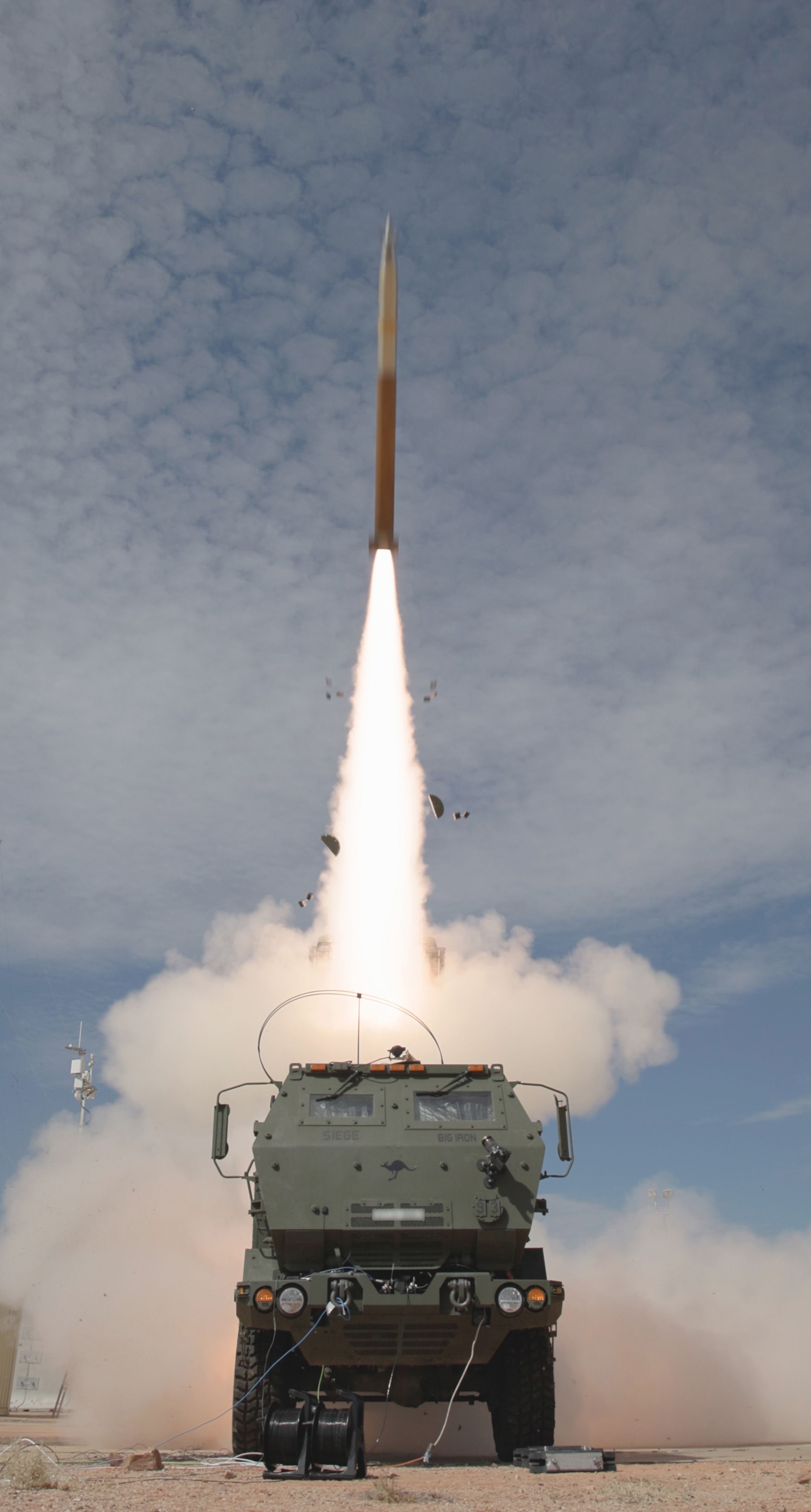 Test firing of the first Australian-manufactured GMLRS missiles.