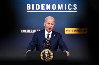 US President Joe Biden delivers remarks on his Bidenomics agenda in Washington DC, October 2023.