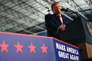 US President Donald Trump speaks at a midterm campaign rally at Port of Corpus Christi in Corpus Christi, Texas on October 27, 2026.