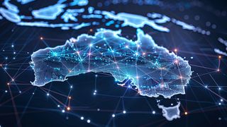 Digital map of Australia network and connectivity created with Generative AI
