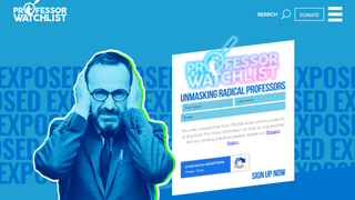 Screenshot of Professor Watchlist website