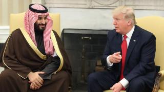 President Donald Trump meets with Saudi Crown Prince Mohammed bin Salman in Washington, DC