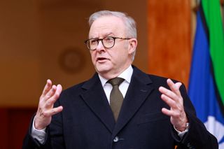 Australia's Prime Minister Anthony Albanese speaks during a press conference in Canberra on August 11, 2025.