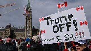 Canadians unite at Parliament Hill in Ottawa for the 'Elbows Up, Canada!' rally