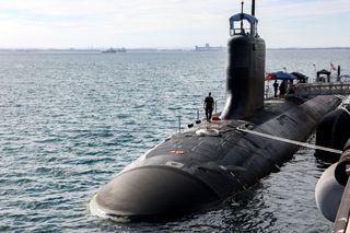 US virginia-class submarine docked at HMAS Stirling based in Western Australia