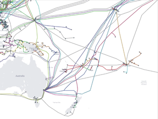 Map of undersea cables in the Western Pacific