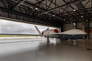 An Australian MQ-4C Triton long-range surveillance drone in its new Hangar at RAAF Base Tindal, Northern Territory.