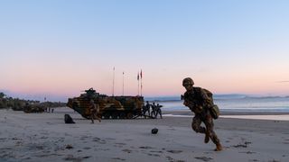 Soldiers from the Republic of Korea Marine Corps conducts an amphibious assault during Exercise Talisman Sabre 2025 in Australia.