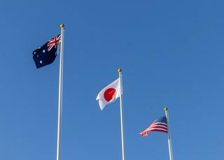 Flags of Australia, Japan and the United States