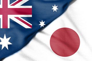 Australiana and Japanese flags