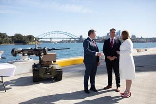 Minister for Defence Industry Pat Conroy MP, Deputy Prime Minister and Minister for Defence Richard Marles MP and Chief Defence Scientist Professor Tanya Monro at the announcement of the Advanced Strategic Capabilities Accelerato